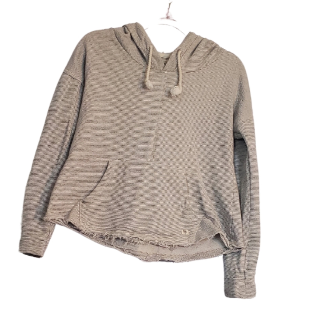 Large Billabong Gray Hoodie with Relaxed Fit frayed, kangaroo pocket, hood